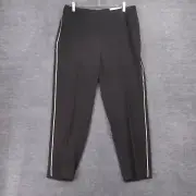 Chicos Pants Womens 12 Ball Chain Jogger Ankle Pant Black Side Stripe Relaxed
