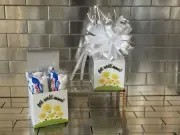 Get Well Soon Hostess Powdered Donuts Gift Basket-Box Wrap & White Bow