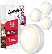 Energizer LED Tap Light, 4 Pack, Push Light, Battery Operated, Touch Light, Stick On Lights, Wireless Lights, Puck Lights, Under Cabinet Lighting, Perfect for Closets, Kitchen and More, 48958-P1