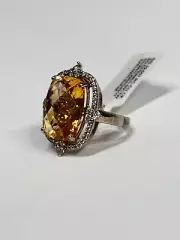 Bella Luce Ring Citrine 12.50 and White Zirconia Sterling Silver Size 7.5