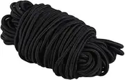 OHPHCALL 10m Black Round Stretch Elastic String 3mm Cord Ties Elastic Rope Multi-Purpose Cord for Home Use, Crafting, and Outdoor Activities