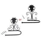 Vintage Iron Toilet Paper Towel Roll Holder Bathroom Wall Mount Rack Black New