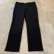 Hillary Radley Womens 10 Dress Pants Black Slim Straight Textured Geometric New