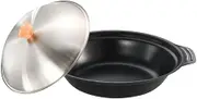 Alipis Korean Style Double Ears Cooking Pot Non Stick Fry Wok for Kitchen Fast Heating Hot Pot for Seafood and Soup Wear Resistant Design Suitable for Induction Cookers