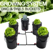 Hydroponic DWC & Drip Recirculating Growing System 4 Plant Buckets Complete Kit