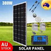 12V 380W Solar Panel Kit Mono Home Caravan Camping Charging PWM 30A Controller