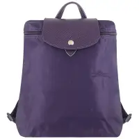 在飛比找Yahoo奇摩購物中心優惠-Longchamp LE PLIAGE 紫色再生尼龍皮邊刺繡