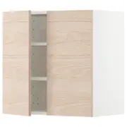 METOD wall cabinet with shelves/2 doors, white/Askersund light ash effect, 60x37x60 cm