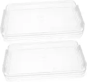 CANIGHT 2pcs White Storage Box Clear Plastic File Organizer with Lid for Office Documents Portable Transparent Storage Bin for Desk Multifunctional File Box Space Saving Design