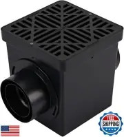 NDS 900BKITRTL1PK Square Kit with 2-Opening Catch Basin, 2 Adapters, 1 Outlet