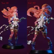 B/C-Nightwar Red Monika 1/6 3D Print Figure Model Kit Unpained Unassembled GK