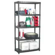 Plastic Storage Rack Stand With 5 Shelves Shelving Unit Home Warehouse Organizer