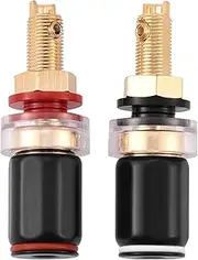 NDNCZDHC Speaker Binding Posts, 2 Pcs Speaker Box Terminal Free Welding Copper Subwoofer Terminal for 4mm Banana Plug Length 2.36inch Mounting Size 0.31inch