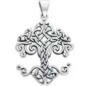 Jewelry Trends Sterling Silver Celtic Knot Work Tree of Life Pendant
