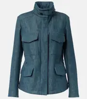 [Loro Piana] Loro Piana Traveller Mini denim field jacket AU 18 blue