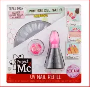 Project Mc2 UV NAIL REFILL Kit - Press Finger Nails & PINK Gel Polish ❤️NEW❤️