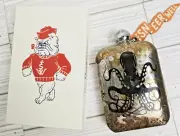Sea Monster Sneerwell Whiskey Octopus Flask 6 oz Stainless Steel Vintage Style