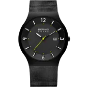 Bering Solar Brushed Black Mesh Watch
