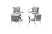 Livsip Outdoor Patio Setting 5PCS White 70cm Coffee Table