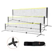 Badminton Net, Height Adjustable Volleyball Net, 17ft Wide Foldable Pickleball Net, Portable Easy Setup Tennis Net Set with Poles, Stand and Carry Bag, for Kids Backyard Game Indoor Outdoor