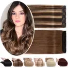 110G One Piece Clip In Remy 100% Human Hair Extensions 3/4Full Head Weft Natural