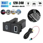 Switch Button USB-C PD & USB-A QC3.0 Charger Kit For Isuzu D-Max MU-X 2021-2024
