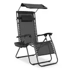 Zero Gravity Chair with Canopy Shade, Patio Anti Gravity Recliner, Foldable