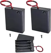 BKAEIMSTWR 4 x AAA Battery Holder with Switch and Screws, 4 x 1.5V AAA Battery Holder Case with Wire and ON/Off Switch