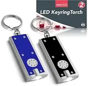 SOL LED KeyChain Lights 2pk - Small Led Torch with Built in Batteries | Mini Torch Keyring for Outdoor, Emergency and Everyday use | Small Torches Led Super Bright | Small Torch Includes Notebook