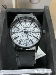 NIXON WATCH MEN Sentry 38 BLACK Leather Crackle A377-2614
