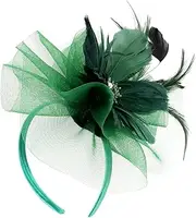 [SHERCHPRY] Elegant Feather Headdress Hair Clip Net Yarn Flower Shape Hair Clasp for Dance Party Occasions
