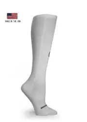 4 Pairs CC White Knee High OTC Compression (15-20Hgm) Medical Socks USA Made