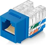Everest 90° Angled RJ45 Cat6 Keystone Jacks 10-Pack in Blue - Slim Profile Female RJ45 Connectors - Cat 6 Keystone Jack - Compatible with 90° Angled Speed Termination Tool - easyJACK (B094WB91H3)