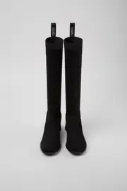 Kiara TENCEL® Black textile high-boot for women