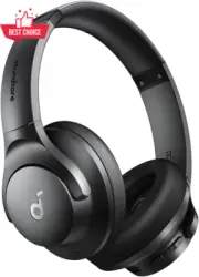 Anker Q20I Noise Cancelling Headphones Wireless Bluetooth 40H Hi-Res Audio Black