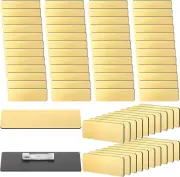 Geosar 50 Pcs Name Tag Badge Blanks Brushed round Corners Pin DIY Blank ID Name