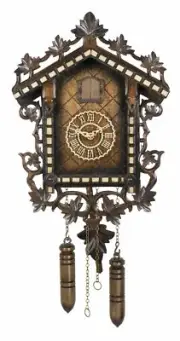 Quartz Cuckoo Clock Black forest house with music TU 382 QM HZZG NEW