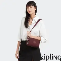 在飛比找momo購物網優惠-【KIPLING官方旗艦館】熱葡萄酒紅輕便長方形多袋斜背包-