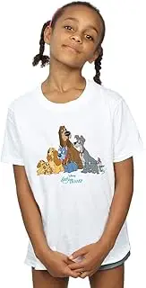 [Absolute Cult] Disney Girls Lady And The Tramp Classic Group T-Shirt White 12-13 years