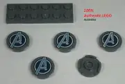 LEGO NEW 2x2 Dark Stone Grey Tile Round Avengers Symbol (5x) 6258005 Brick 45984