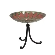 ACHLA Red African Daisy Birdbath Tripod Stand, Antique/Patina - BB-09R-TR2
