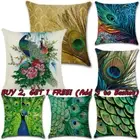 18" Cushion Covers Luxury Peacock Bed Sofa Waist Throw Pillow Case Home Decor ~