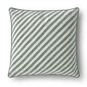 Cadence & Co. Oscar Faux Linen Striped Cushion Olive
