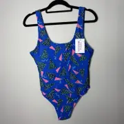 Miaiulia Women Retro 80S/90S Inspired High Cut Low Swimsuit, Size L NEW MSRP $89