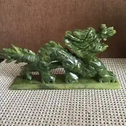 370g Rare natural Afghan jade carved dragon statue decorate md2511