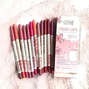 Angelie Menow 15 cm Waterproof Professional Matte Lip Liner Pencil, Matte Finish, Set of 12 - Multicolor