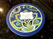 Vera Bradley "Rhythm & Blues" Coaster Set of 6 Blue Green White & Holder NEW HTF