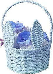 Bunny Basket | Easter Basket Bunny Rabbit Ears - Handmade Compact Classic Decor for Living Room Bedroom Patio Candy Party Home Holiday