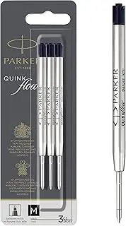 [PARKER] QUINKflow Ballpoint Pen Ink Refills, Medium Tip, Black, 3 Count