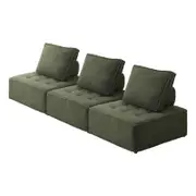 Oikiture 3PCS Modular Sofa Lounge Chair Sherpa Green